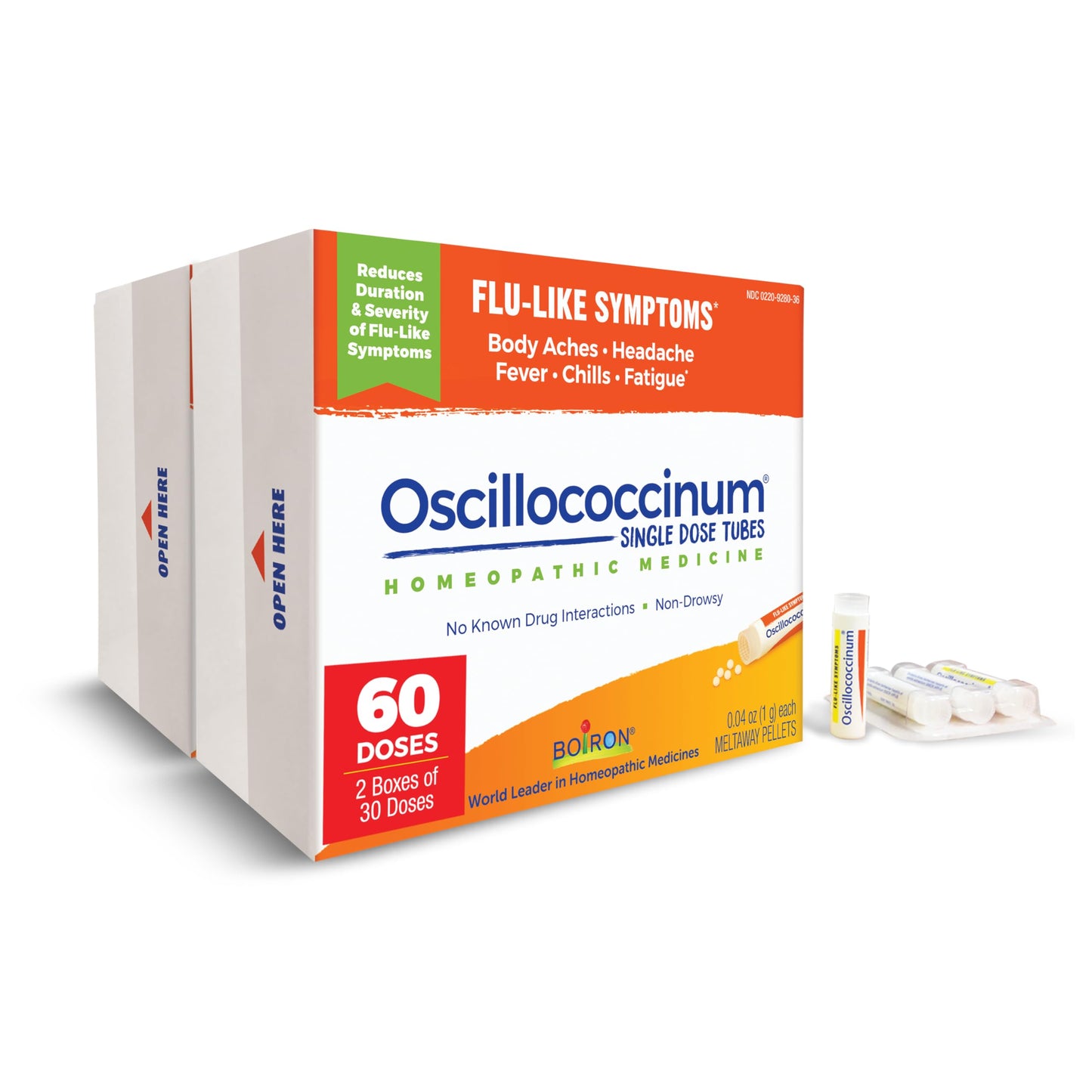 Boiron Oscillococcinum For Relief From Flu-Like Symptoms Of Body Aches, Headache, Fever, Chills, And Fatigue - 30 Count