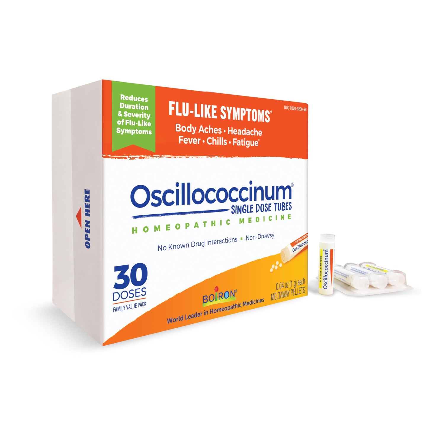 Boiron Oscillococcinum For Relief From Flu-Like Symptoms Of Body Aches, Headache, Fever, Chills, And Fatigue - 30 Count